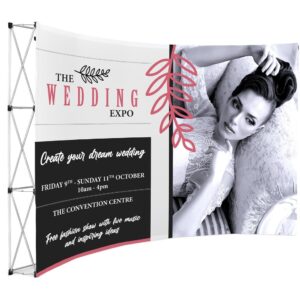 legend curved banner wall 3.5m x 2.25m