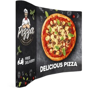 legend curved banner wall with wings 2.85m x 2.25m