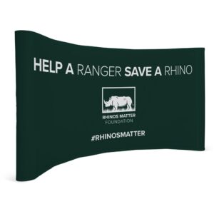 legend curved banner wall with wings 4.2m x 2.25m