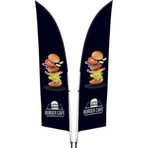 legend 2m sublimated arcfin double sided flying banner 1 complete unit