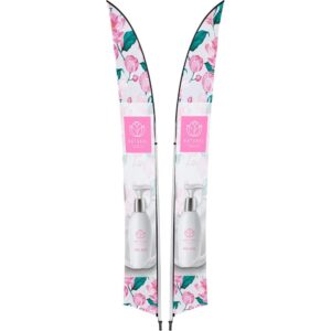 legend 4m sublimated arcfin double sided flying banner 1 complete unit