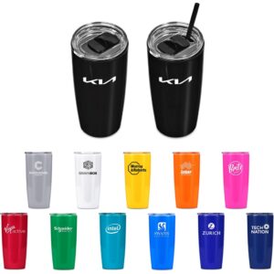 altitude daytona plastic 2 in 1 double wall tumbler & straw 600ml