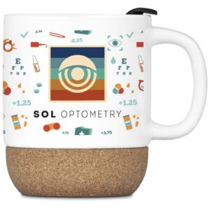 serendipio sienna cork & ceramic sublimation coffee mug 340ml