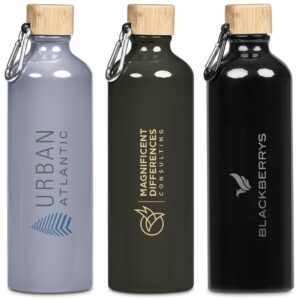 serendipio origen aluminium & bamboo water bottle – 750ml