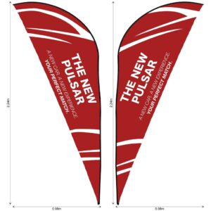 legend 2m sublimated sharkfin double sided flying banner skin (excludes hardware)