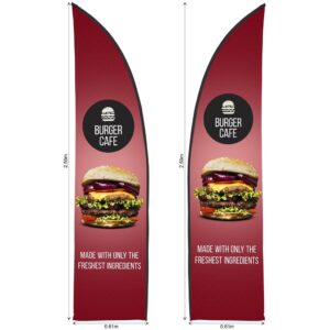 legend 2m sublimated arcfin double sided flying banner skin (excludes hardware)
