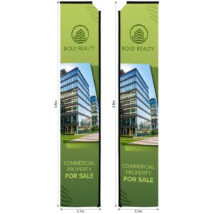legend 4m sublimated telescopic double sided flying banner skin (excludes hardware)