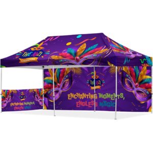 coated steel sublimated gazebo 6m x 3m 1 short half wall skin 1 long full wall skin