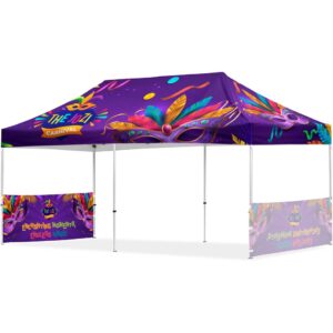 coated steel sublimated gazebo 6m x 3m 2 short half wall skins