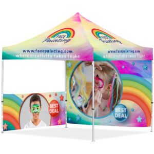 coated steel sublimated gazebo 3m x 3m 1 half wall skin 1 full wall skin