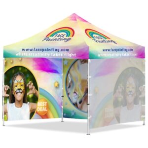 coated steel sublimated gazebo 3m x 3m 3 full wall skins