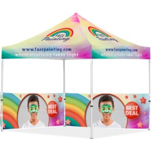coated steel sublimated gazebo 3m x 3m 2 half wall skins