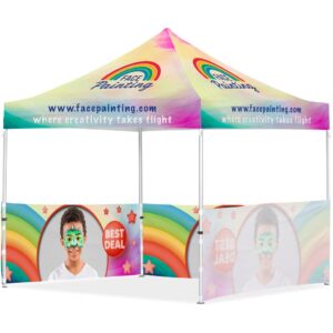 coated steel sublimated gazebo 3m x 3m 3 half wall skins