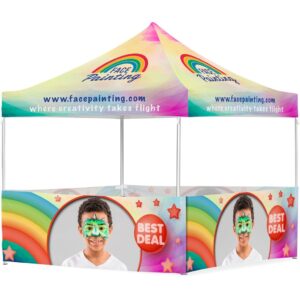 coated steel sublimated gazebo 3m x 3m 4 half wall skins
