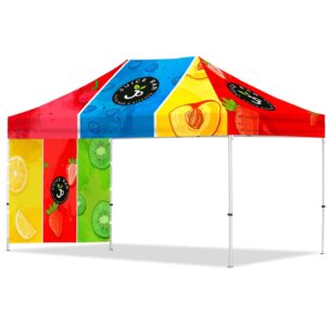 coated steel sublimated gazebo 4.5m x 3m 1 short full wall skin