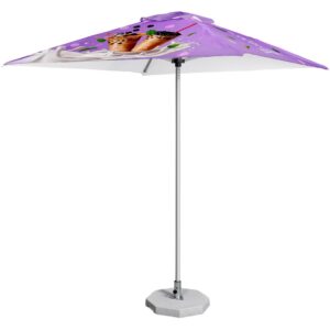 sublimated parasol single round pole 2 x 2m