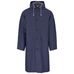 light duty storm rubberised polyester/pvc raincoat navy