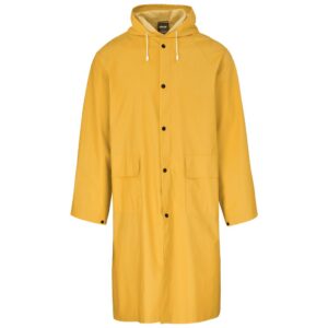 light duty storm rubberised polyester/pvc raincoat yellow